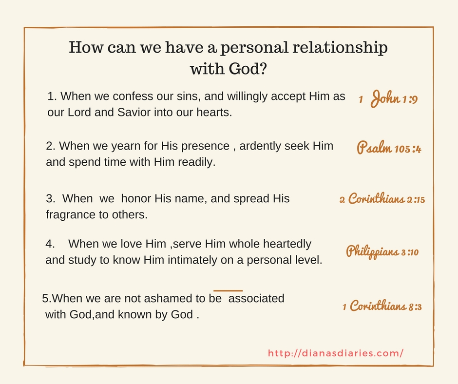 How to have a personal relationship with God? - Diana's Diaries